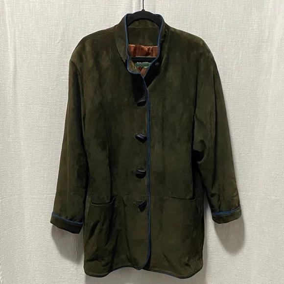 Vintage Danier Green Suede Coat - Picture 9 of 16